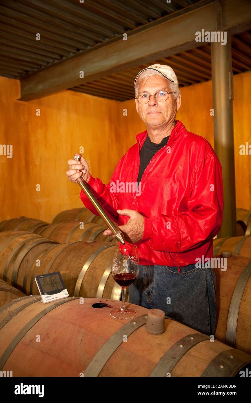 Vern Vierra owner of St Jorge winery Lodi California USA Stock Photo