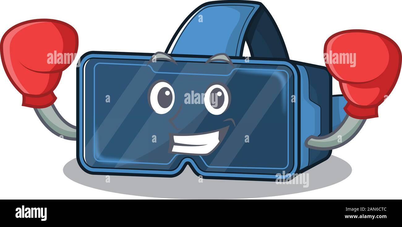 Sporty Boxing vr virtual reality mascot character style Stock Vector