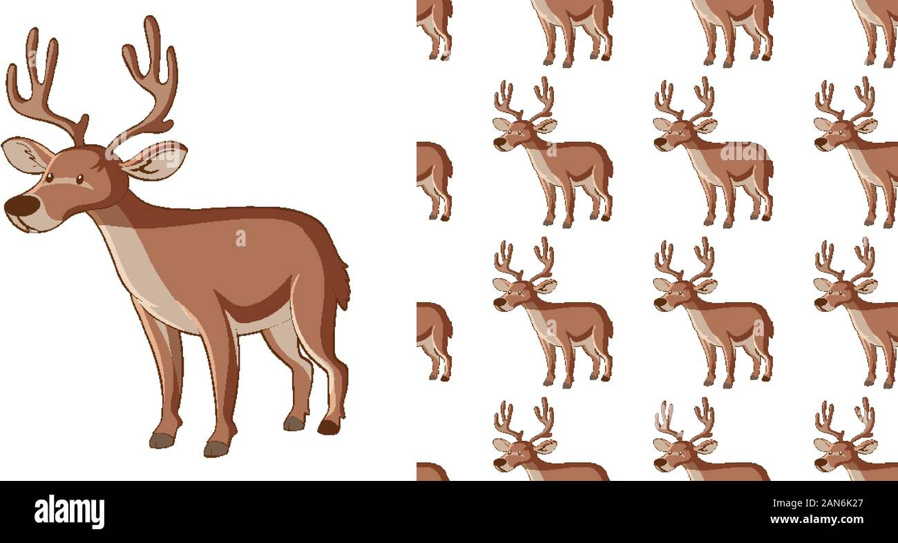 Seamless background design with deer illustration Stock Vector Image ...