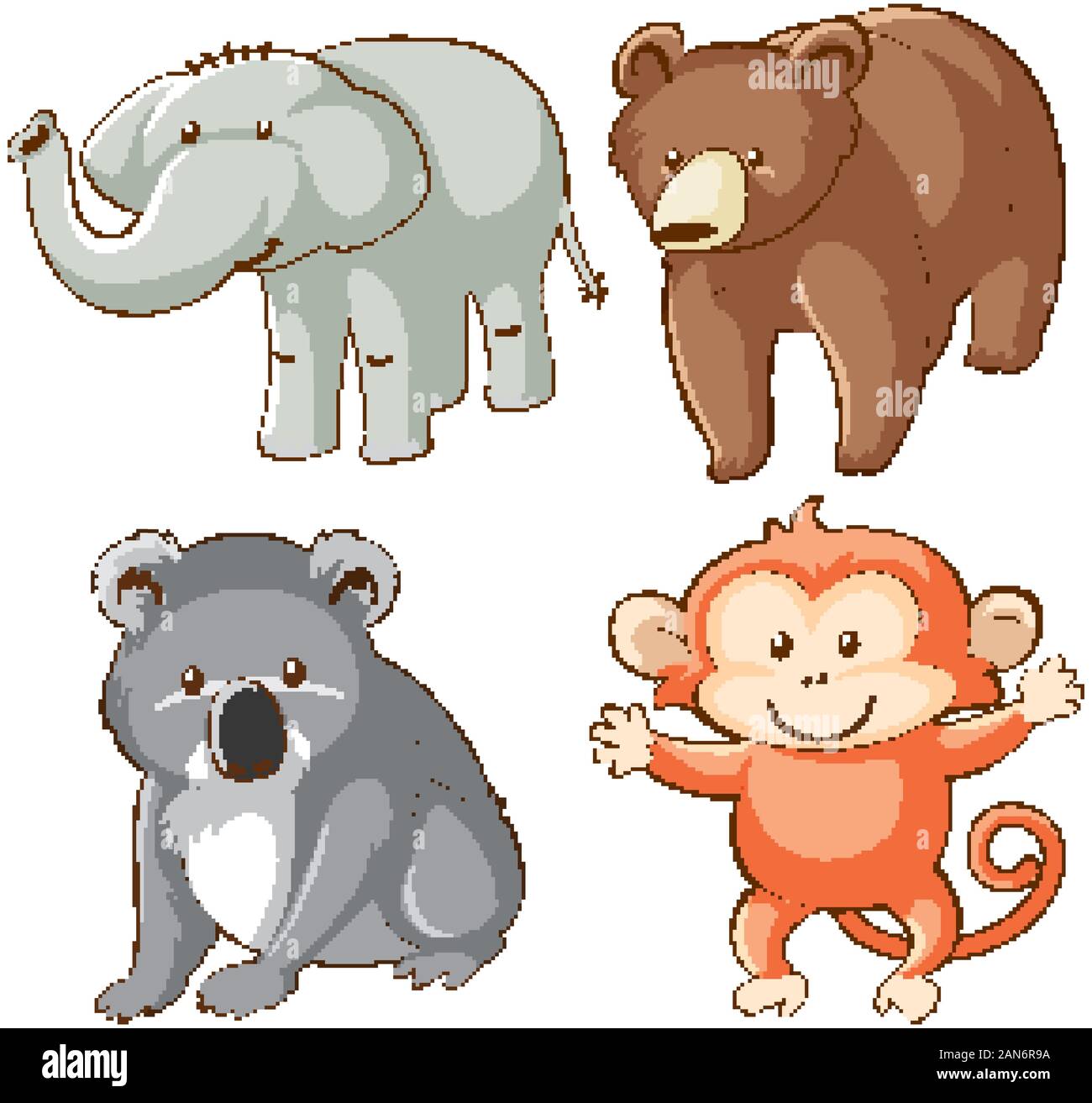 Isolated picture of wild animals illustration Stock Vector Image & Art ...