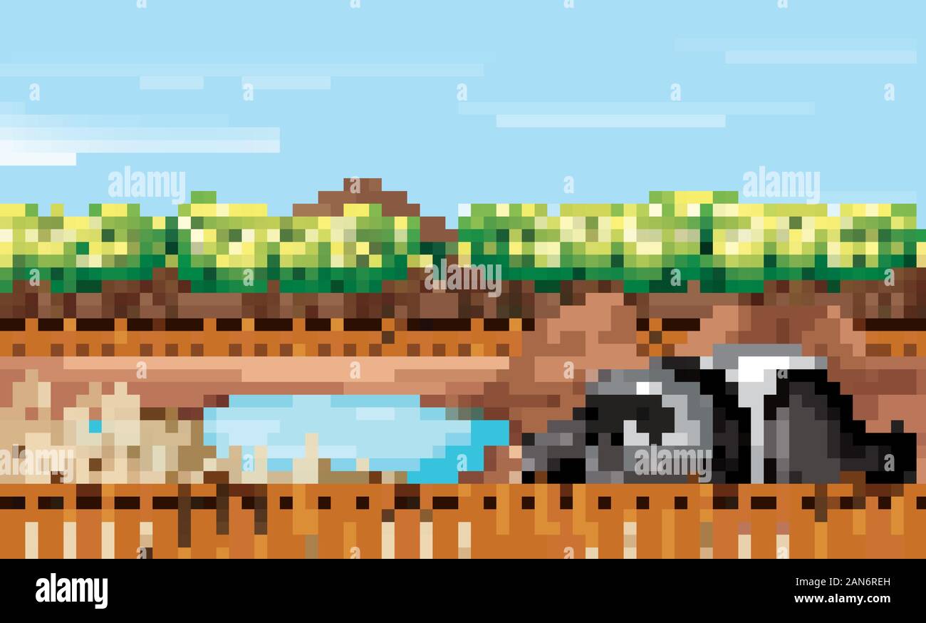 Scene with panda in the zoo illustration Stock Vector Image & Art - Alamy