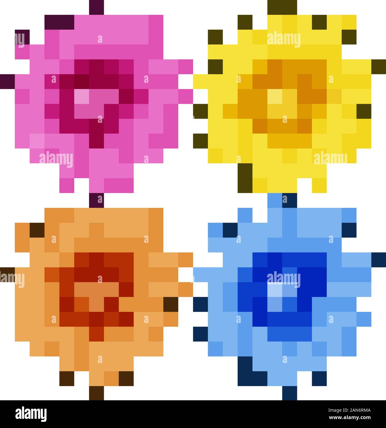 Isolated set of flowers illustration Stock Vector Image & Art - Alamy