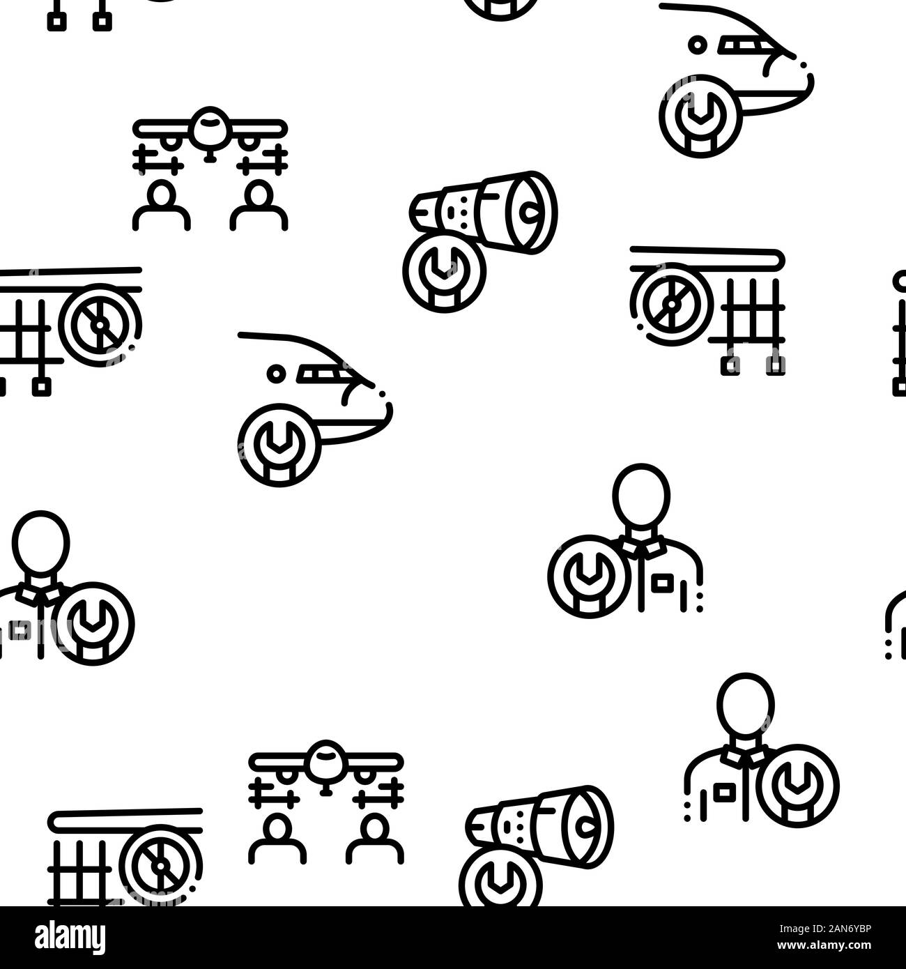 Aircraft Repair Tool Seamless Pattern Vector Stock Vector Image & Art ...