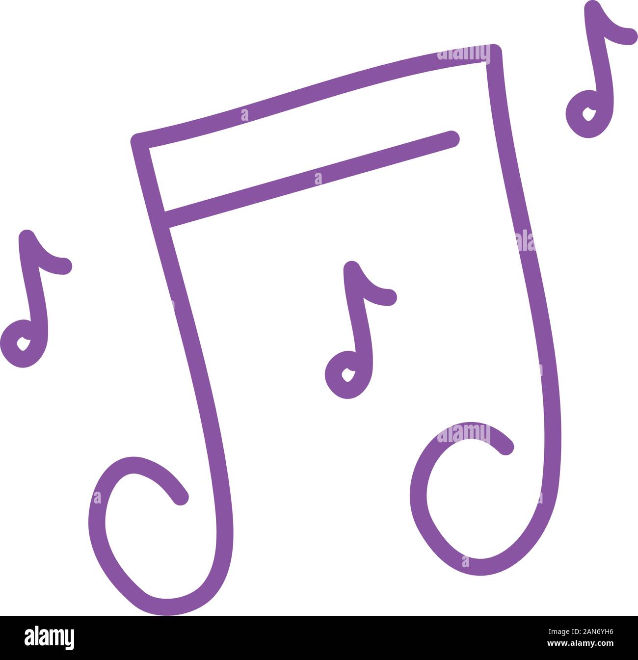 music notes sound isolated icon Stock Vector
