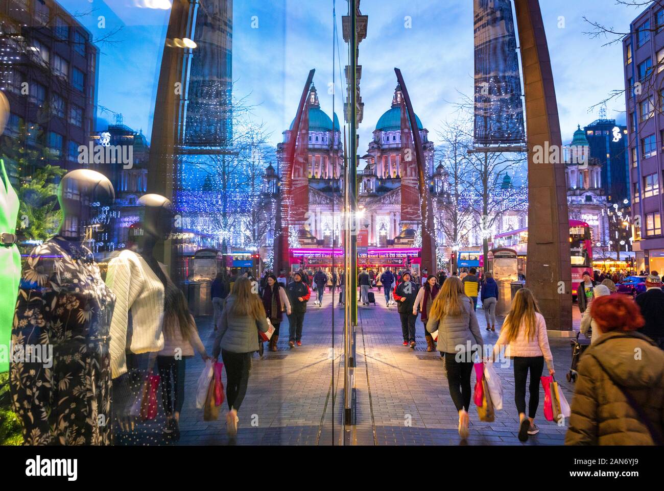 Christmas lights at belfast City Hall, Northern Ireland Stock Photo Alamy