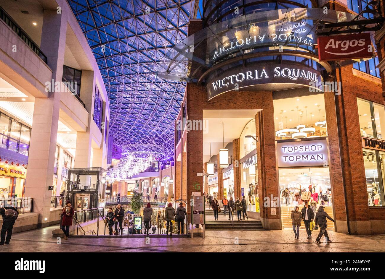 Victoria Square shopping centre at Christmas in Belfast Stock Photo - Alamy