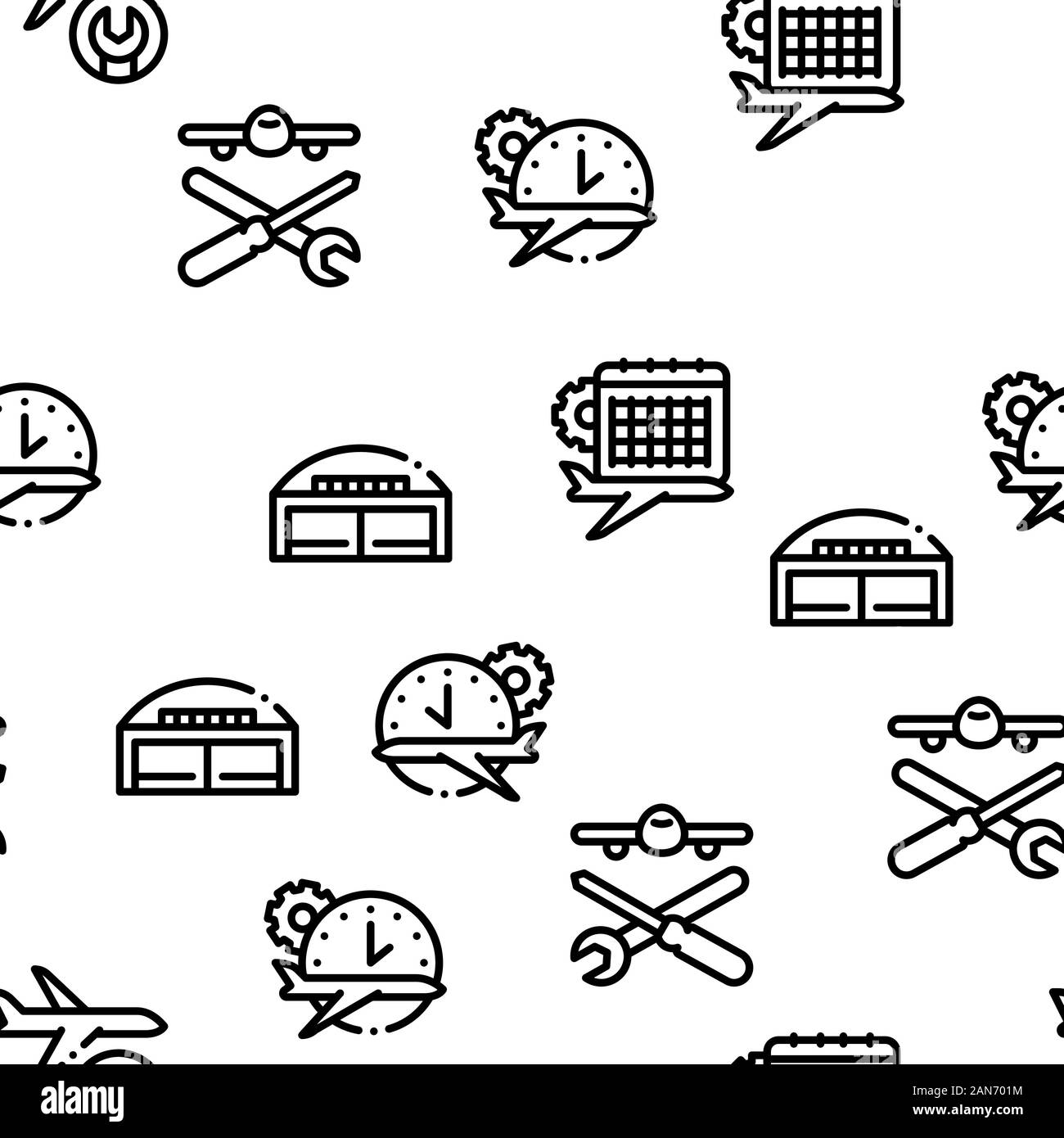 Aircraft Repair Tool Seamless Pattern Vector Stock Vector Image & Art ...
