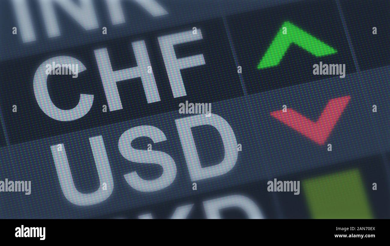 Swiss Frank Rising American Dollar Falling Exchange Rate Fluctuations Finance Stock Photo Alamy