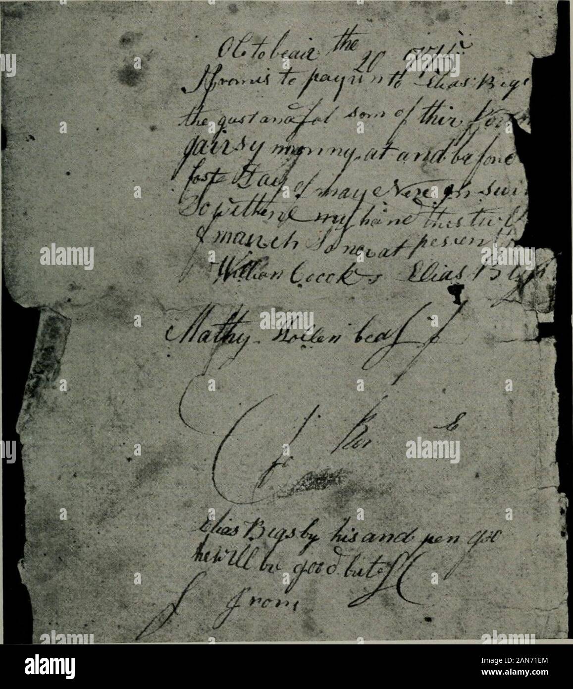 A genealogy of the descendants of Joseph Bixby, 1621-1701 of Ipswich and Boxford, Massachusetts, who spell the name Bixby, Bigsby, Byxbie, Bixbee, or Byxbe and of the Bixby family in England, descendants of Walter Bekesby, 1427, of Thorpe Morieux, Suffolk . th arenot given in the Herrick Genealogy, was named Deziah. It isthought probable that Daniel Bixby married this Deziah about1755, and died in the army, or from disease contracted during hisservice. 1863 IV. Molly Bixby (Elias, Jonathan, Joseph), bom about 1734,probably at or near Fairfield, Conn.; married Thomas Roor-back or Roorbagh of Li Stock Photo