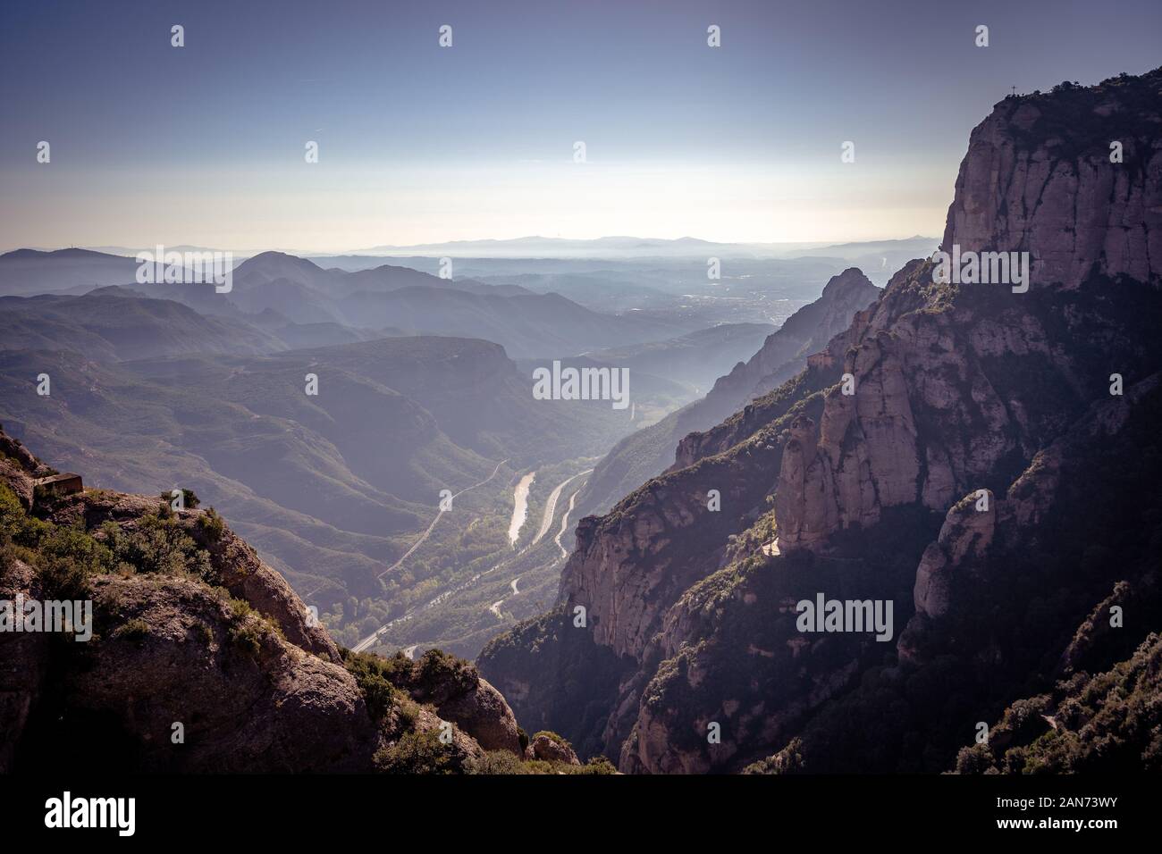 Montserrat mountain range in Spain Stock Photo