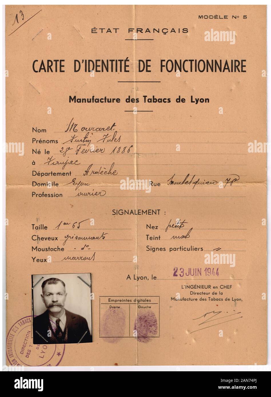French Id Card Back Side