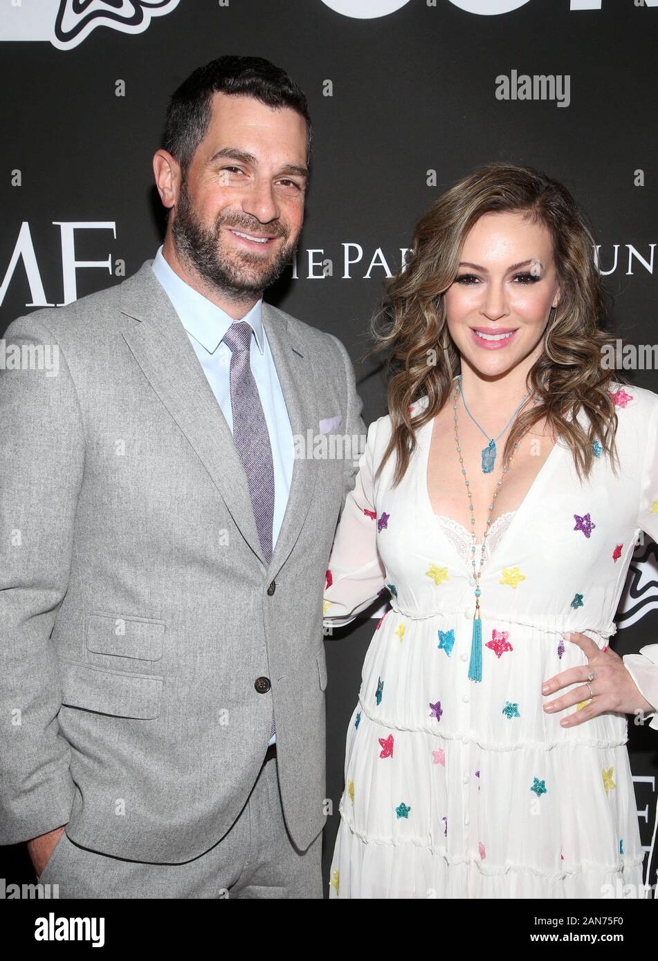 15 January 2020 - Los Angeles, California - Dave Bugliari, Alyssa Milano.  CORE Gala: A Gala Dinner to Benefit CORE and 10 Years of Life-Saving Work  Across Haiti & Around the World