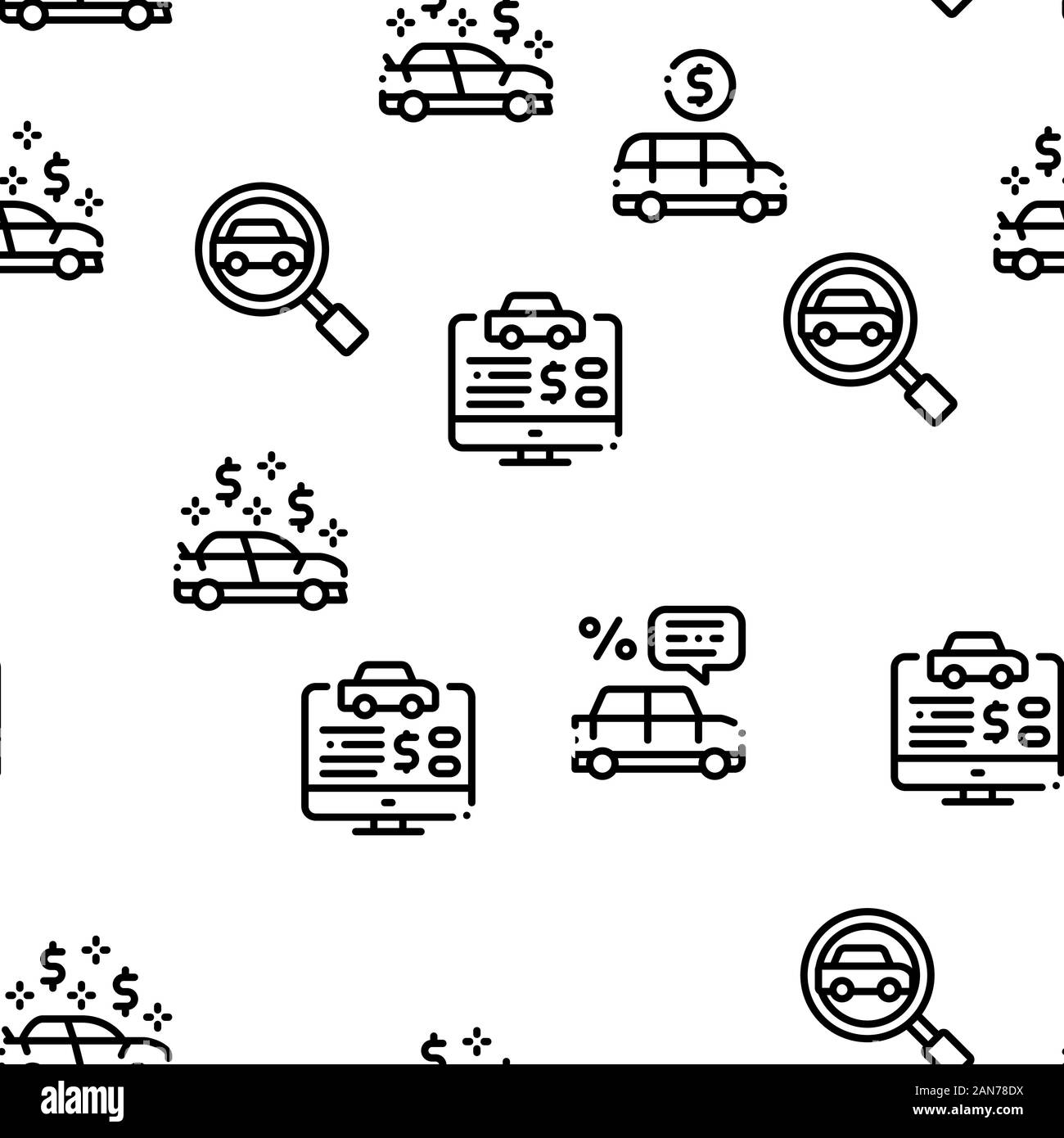 Car Dealership Shop Seamless Pattern Vector Stock Vector Image & Art