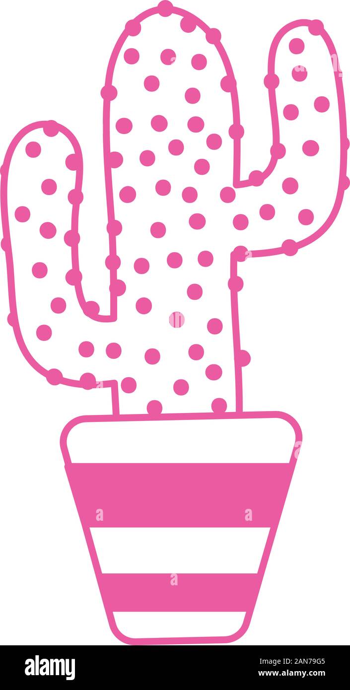 cute cactus in pot plant Stock Vector Image & Art - Alamy