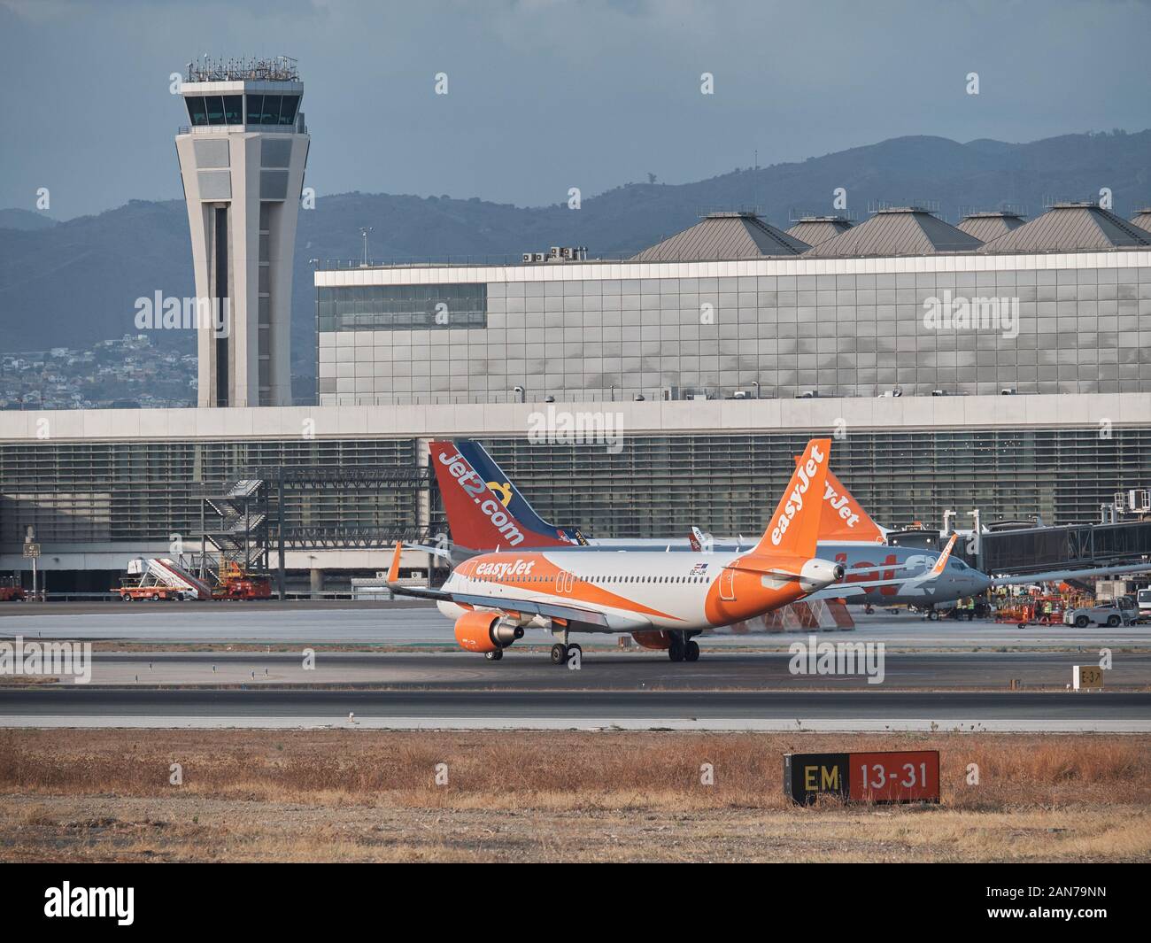 Easyjet Airbus A320-200 (OE-IJH). Málaga airport, Andalusia, Spain. Stock Photo
