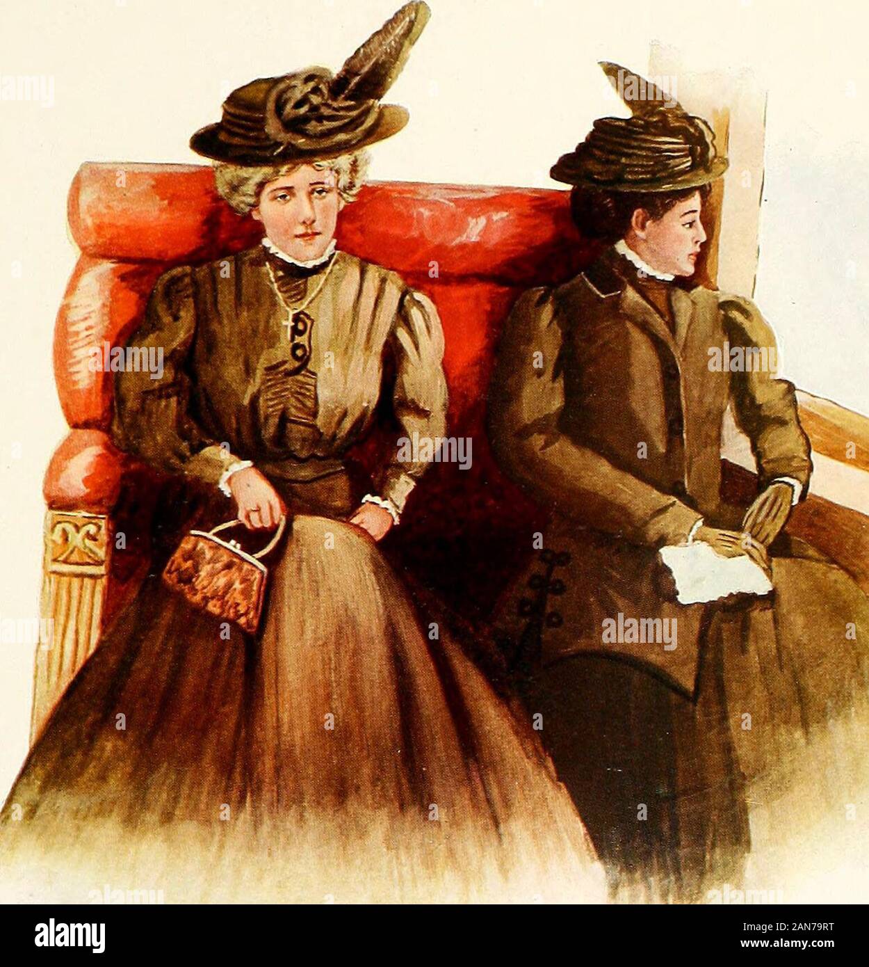 Milady in Brown 1909 . Stock Photo