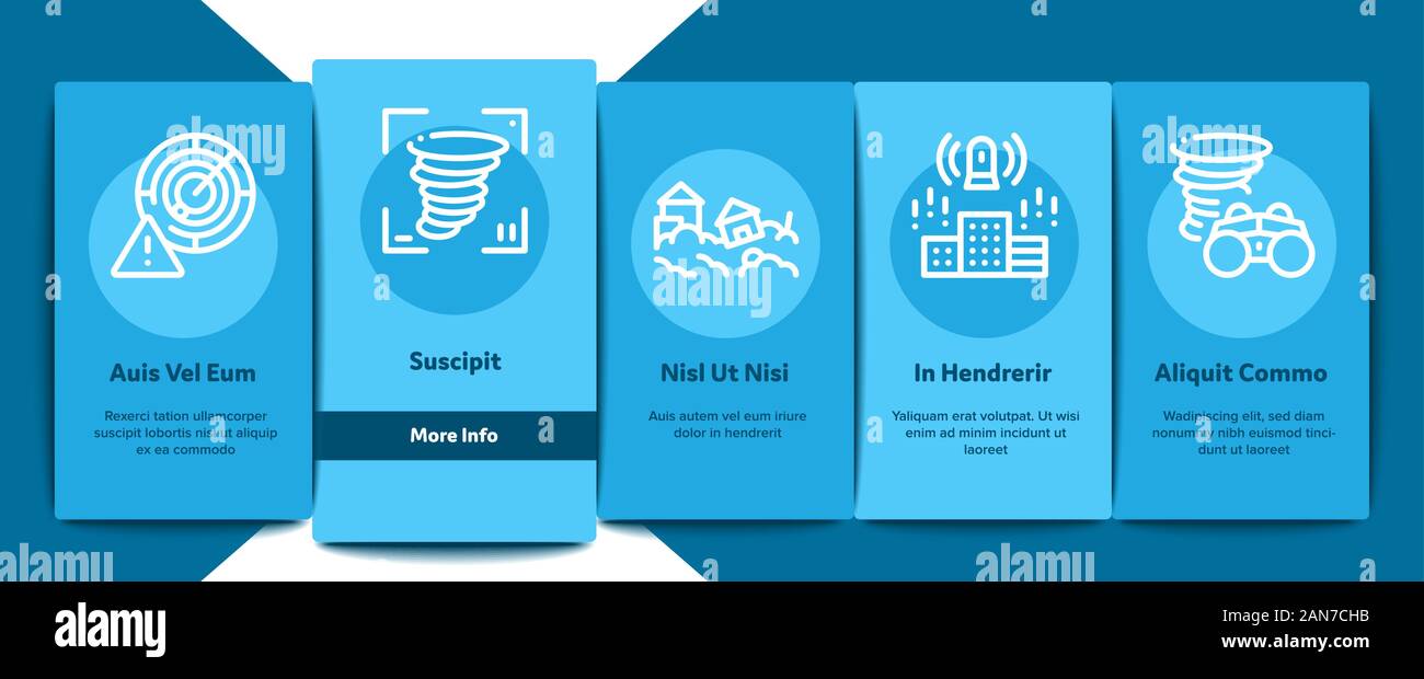 Tornado And Hurricane Onboarding Elements Icons Set Vector Stock Vector ...