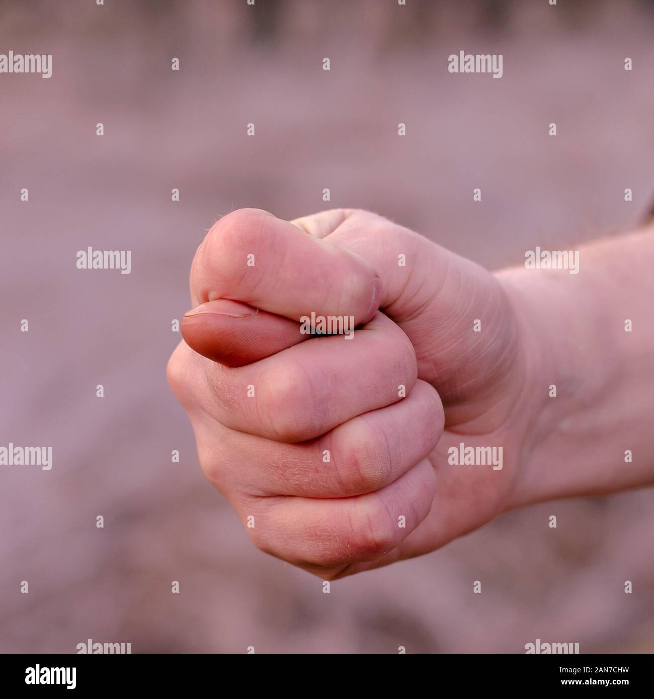 Closeup fig sign. Eye level shooting. Selective focus. Toned photo