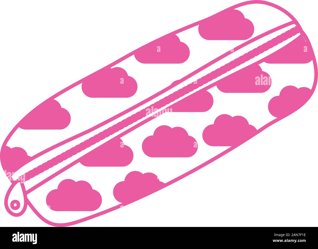pencils case with clouds pattern Stock Vector