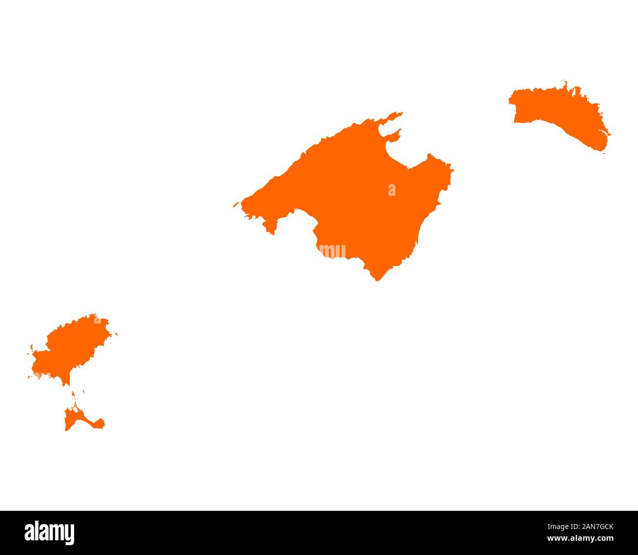 Map of Balearic Islands Stock Photo - Alamy