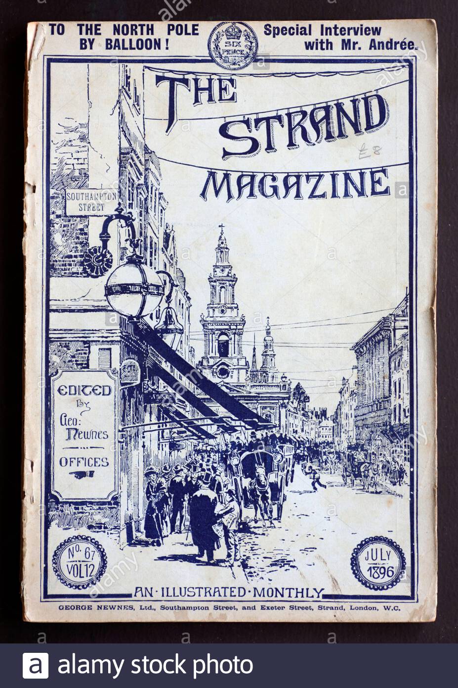 The Strand Magazine illustrated monthly, it was published in the United Kingdom from 1891 until 1950, vintage copy from July 1896 Stock Photo