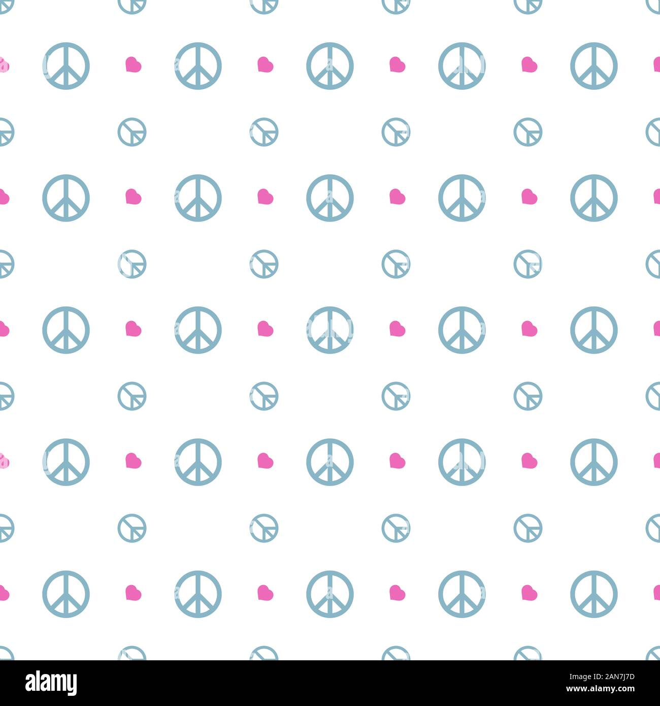Peace and love elements seamless pattern background. Clothing, editable. Stock Vector