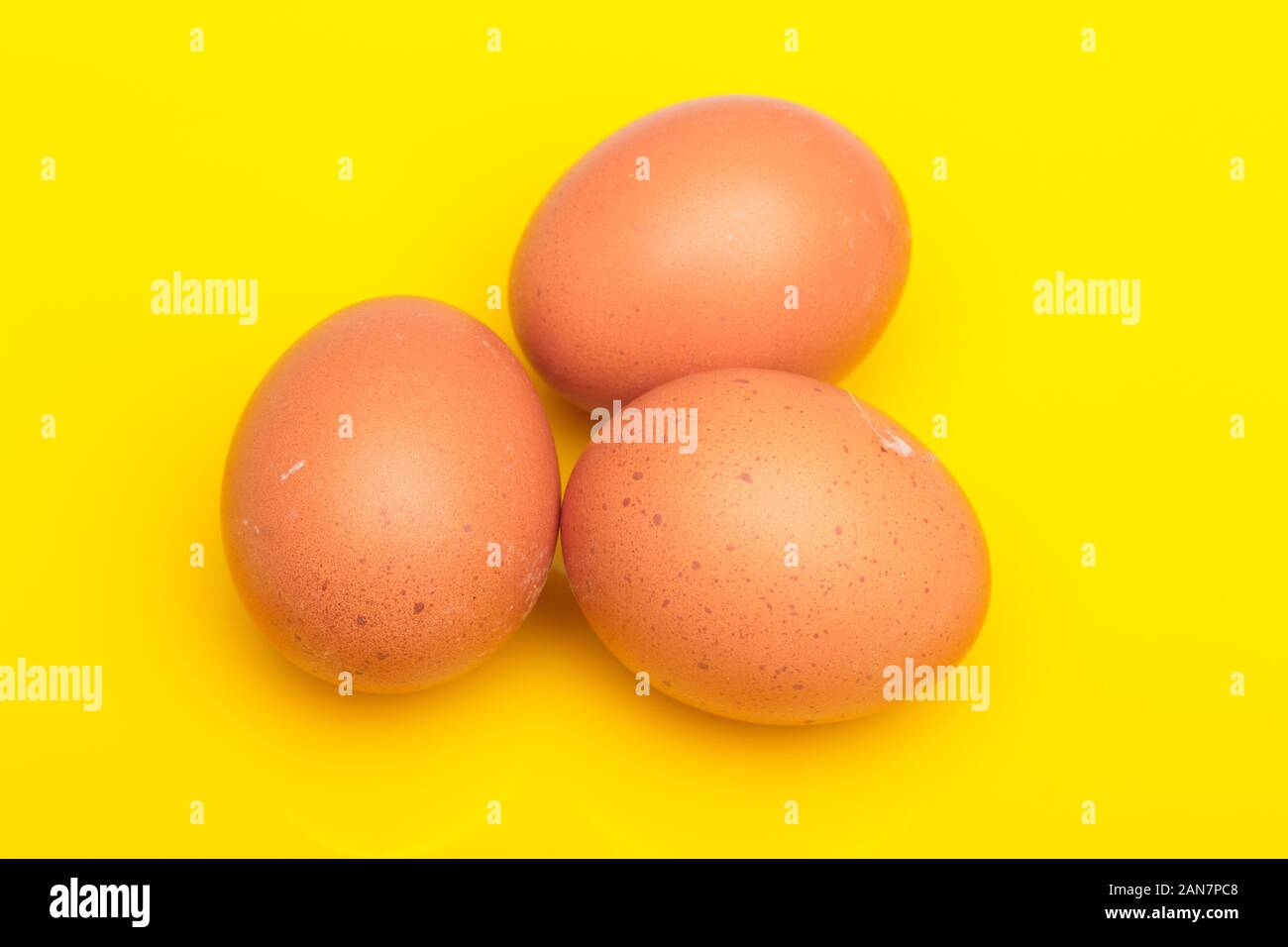 Raw chicken eggs, from the home market, prepared to be cooked with the