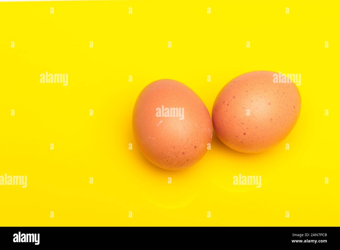 Raw chicken eggs, from the home market, prepared to be cooked with the