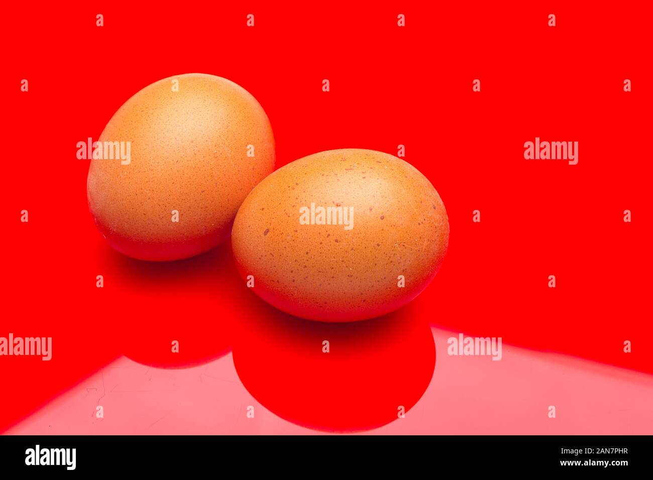 Raw chicken eggs, from the home market, prepared to be cooked with the