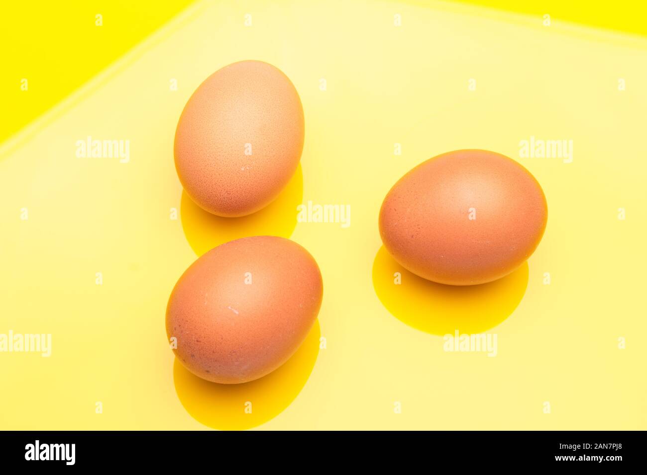 Raw chicken eggs, from the home market, prepared to be cooked with the