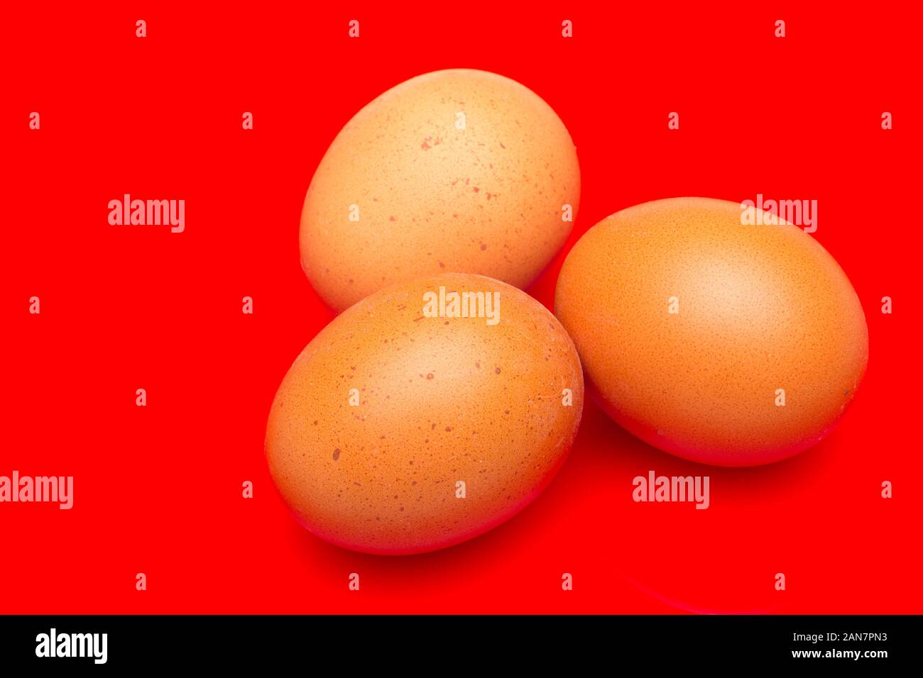 Raw chicken eggs, from the home market, prepared to be cooked with the