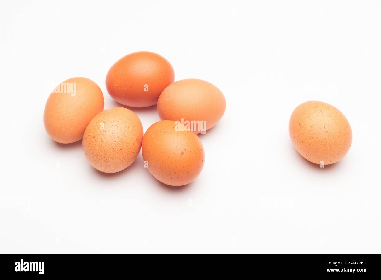 Raw chicken eggs, from the home market, prepared to be cooked with the