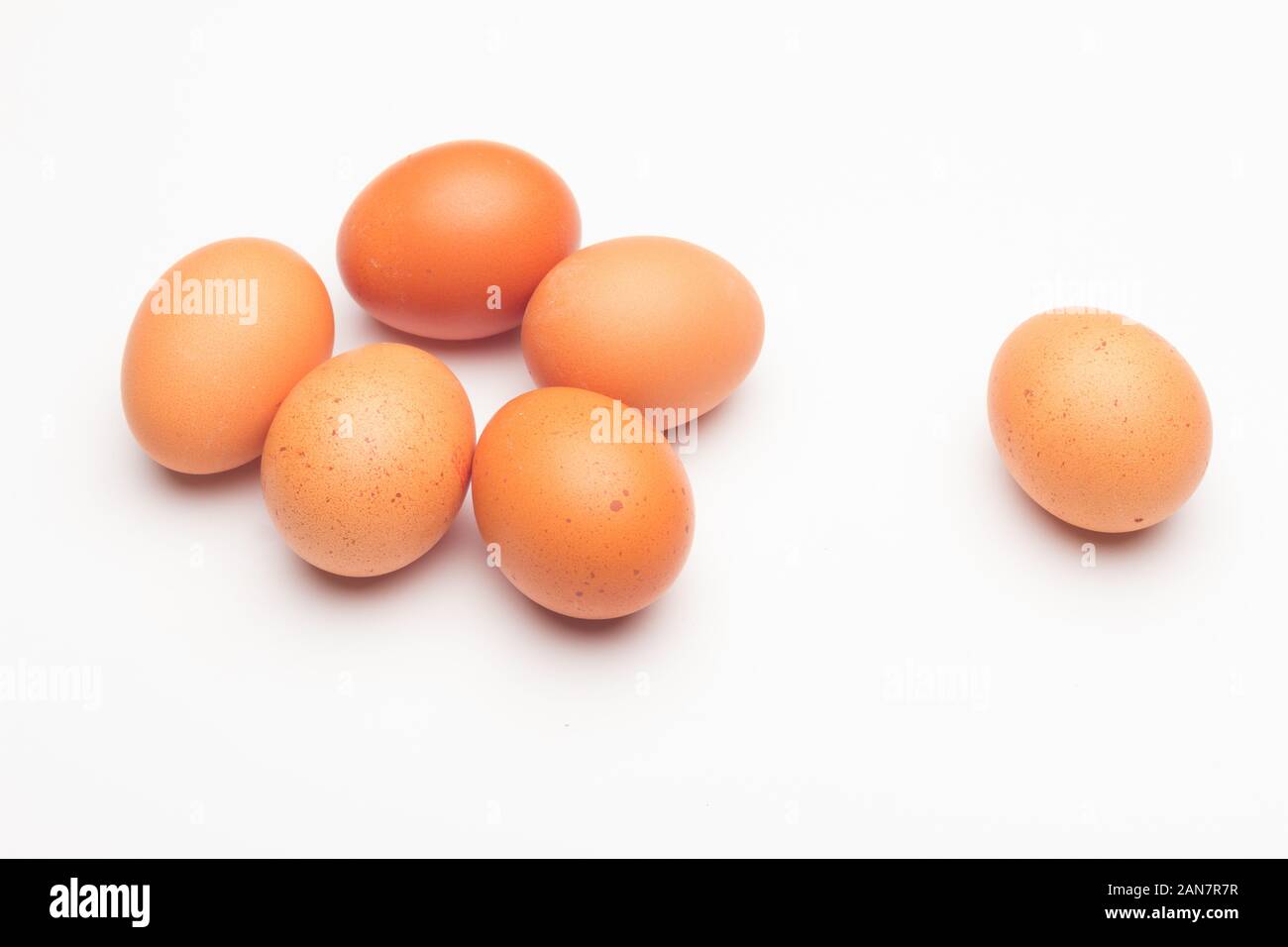 Raw chicken eggs, from the home market, prepared to be cooked with the