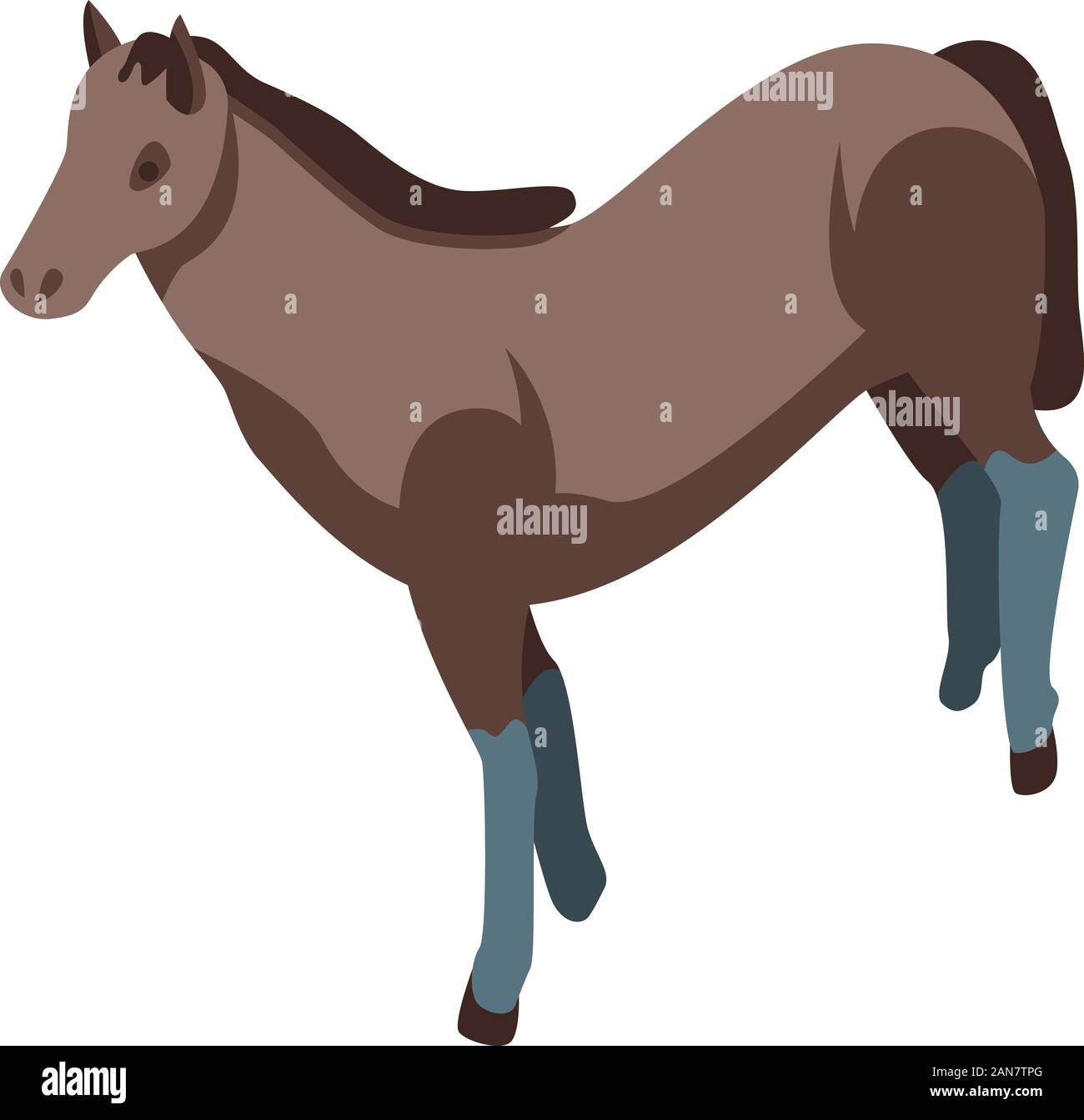 Mustang horse icon, isometric style Stock Vector