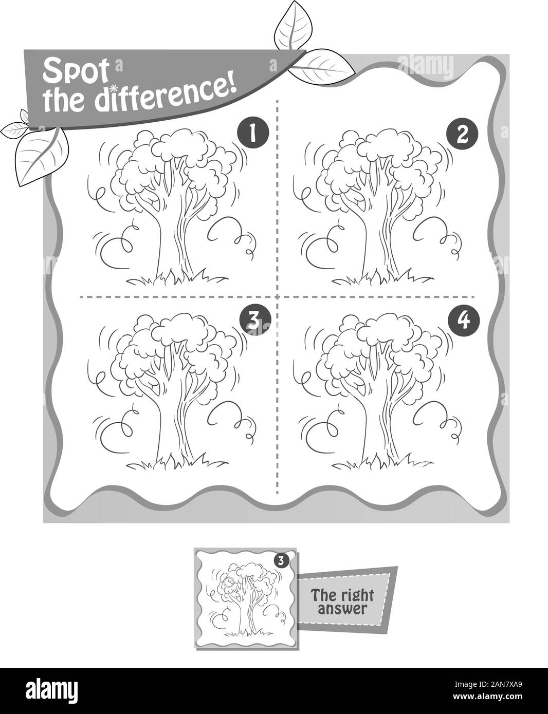 Download Visual Game Coloring Book For Children And Adults Task Game Spot The Difference Black And White Illustration Stock Vector Image Art Alamy