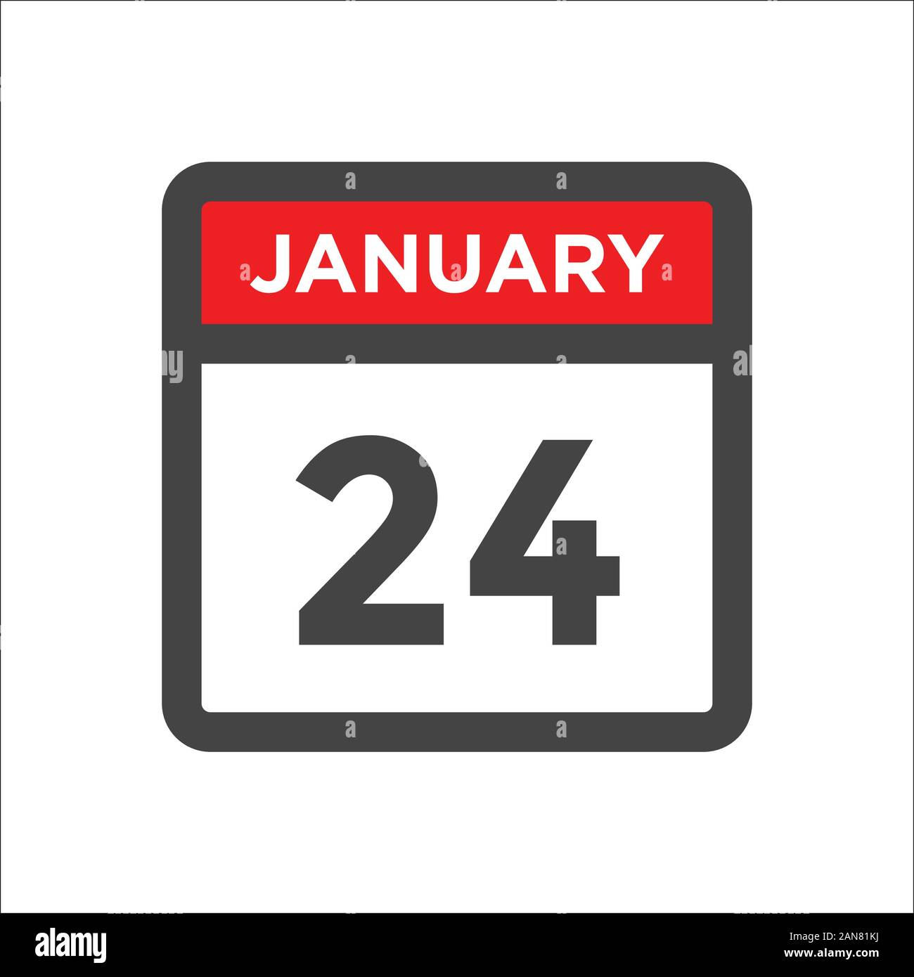 January 24 calendar icon w day of month Stock Vector Image & Art Alamy