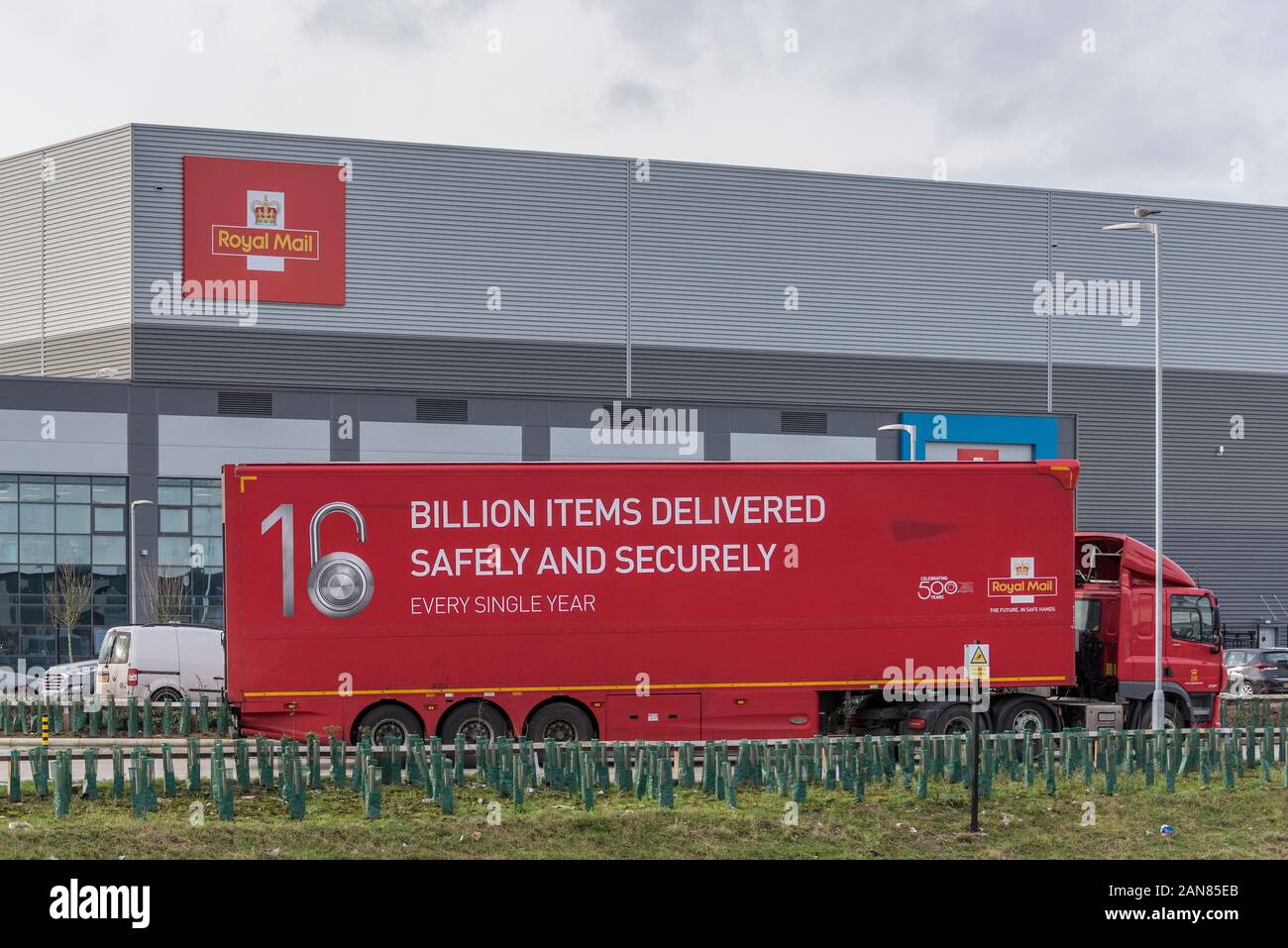 Royal Mail lorries at Mountpark sorting depot at , Gemini, Warrington
