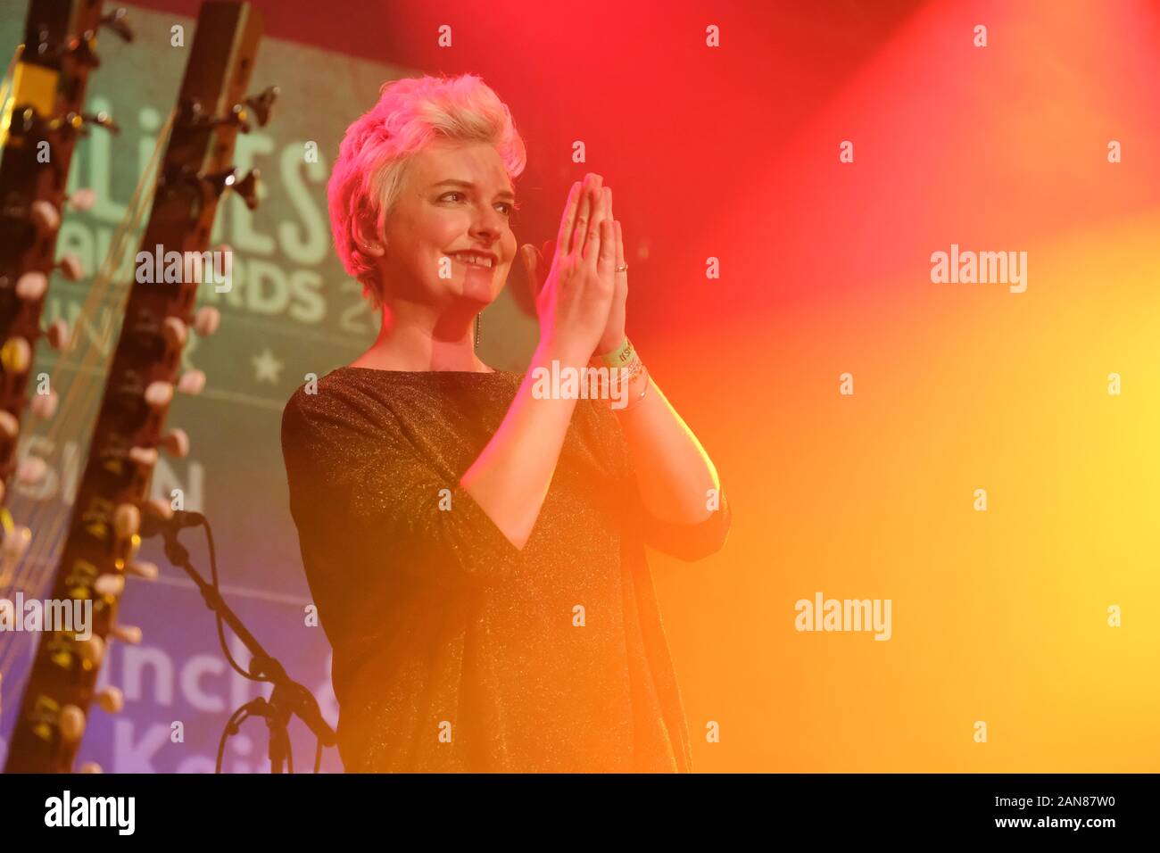 Catrin Finch at the Songlines Music Awards Ceremony, EartH, Hackney, London, November 30, 2019 Stock Photo