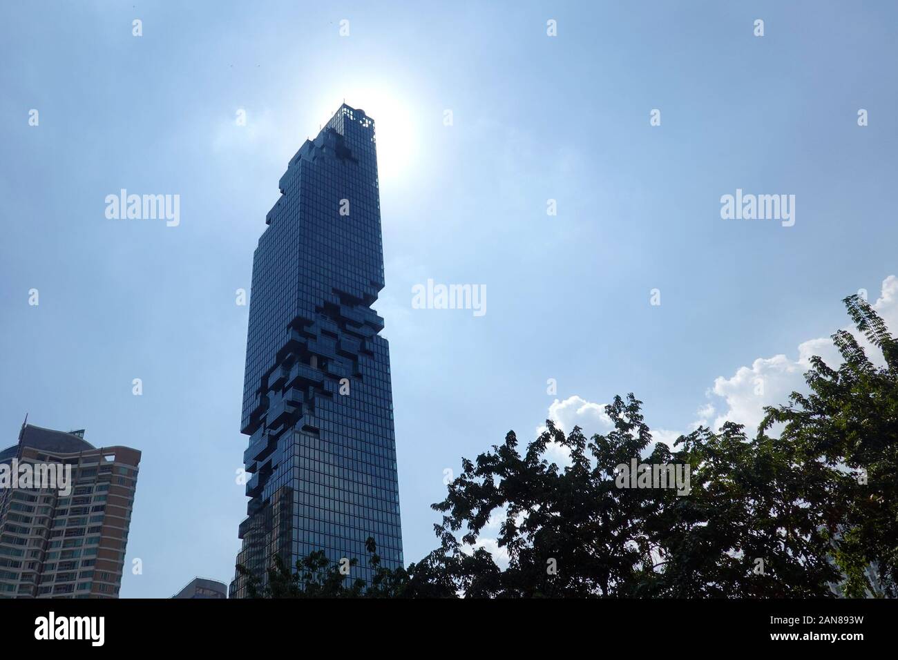 Bangkok, Thailand - December 21, 2019: King Power MahaNakhon, a mixed-use skyscraper. Stock Photo