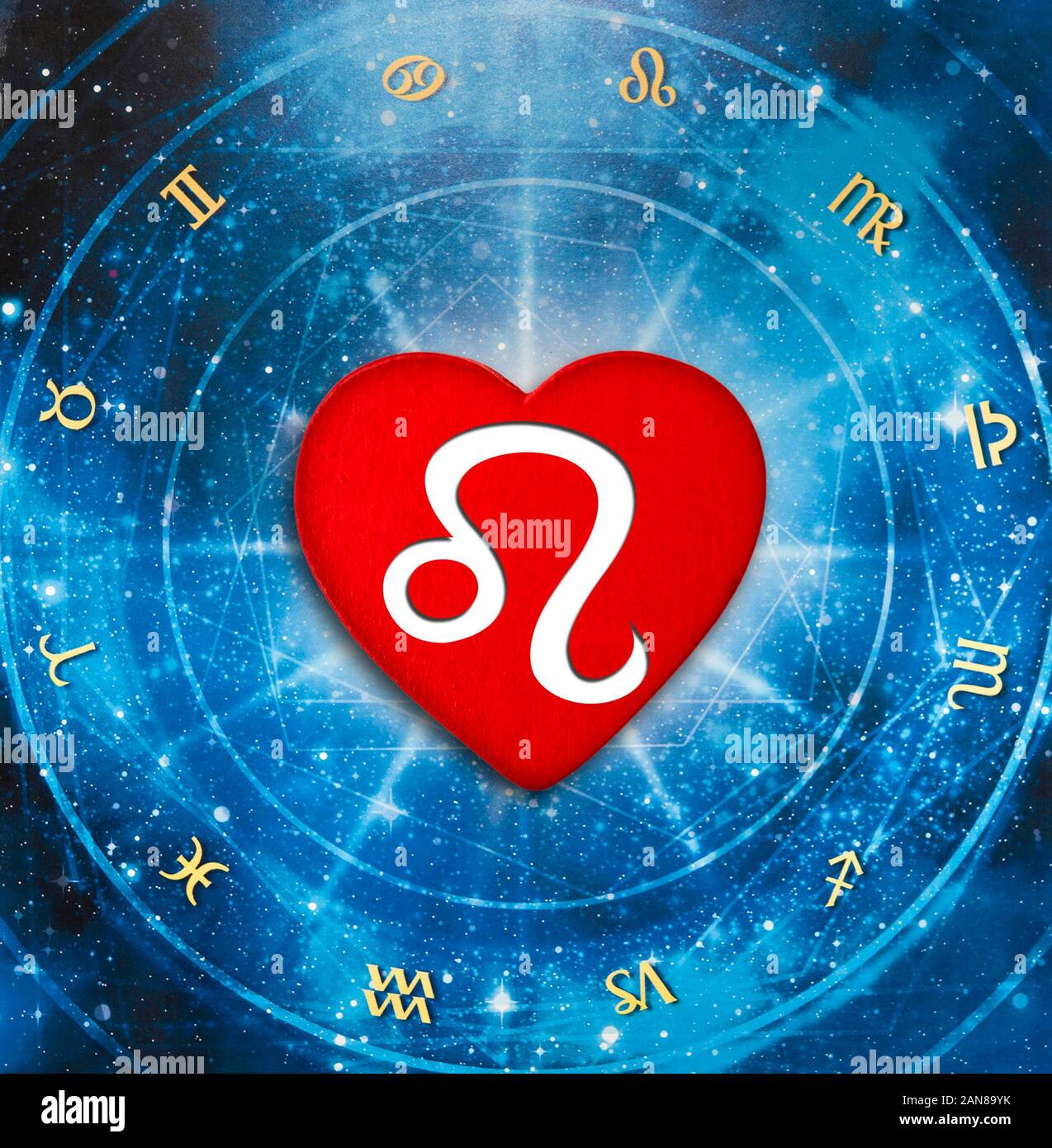 astrology and valentine with the sign of Leo Stock Photo Alamy