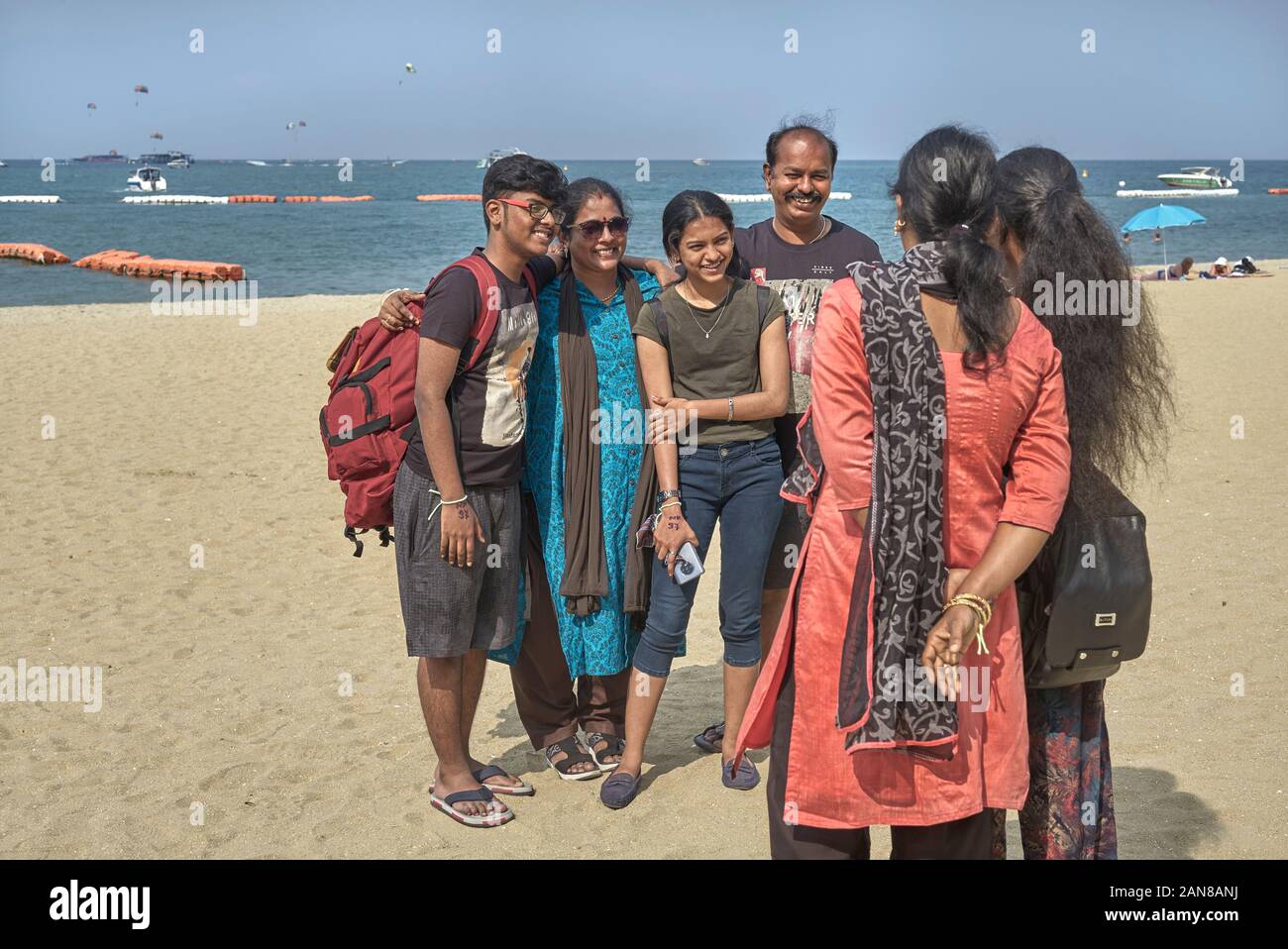 Asian family at the beach hi-res stock photography and images - Alamy