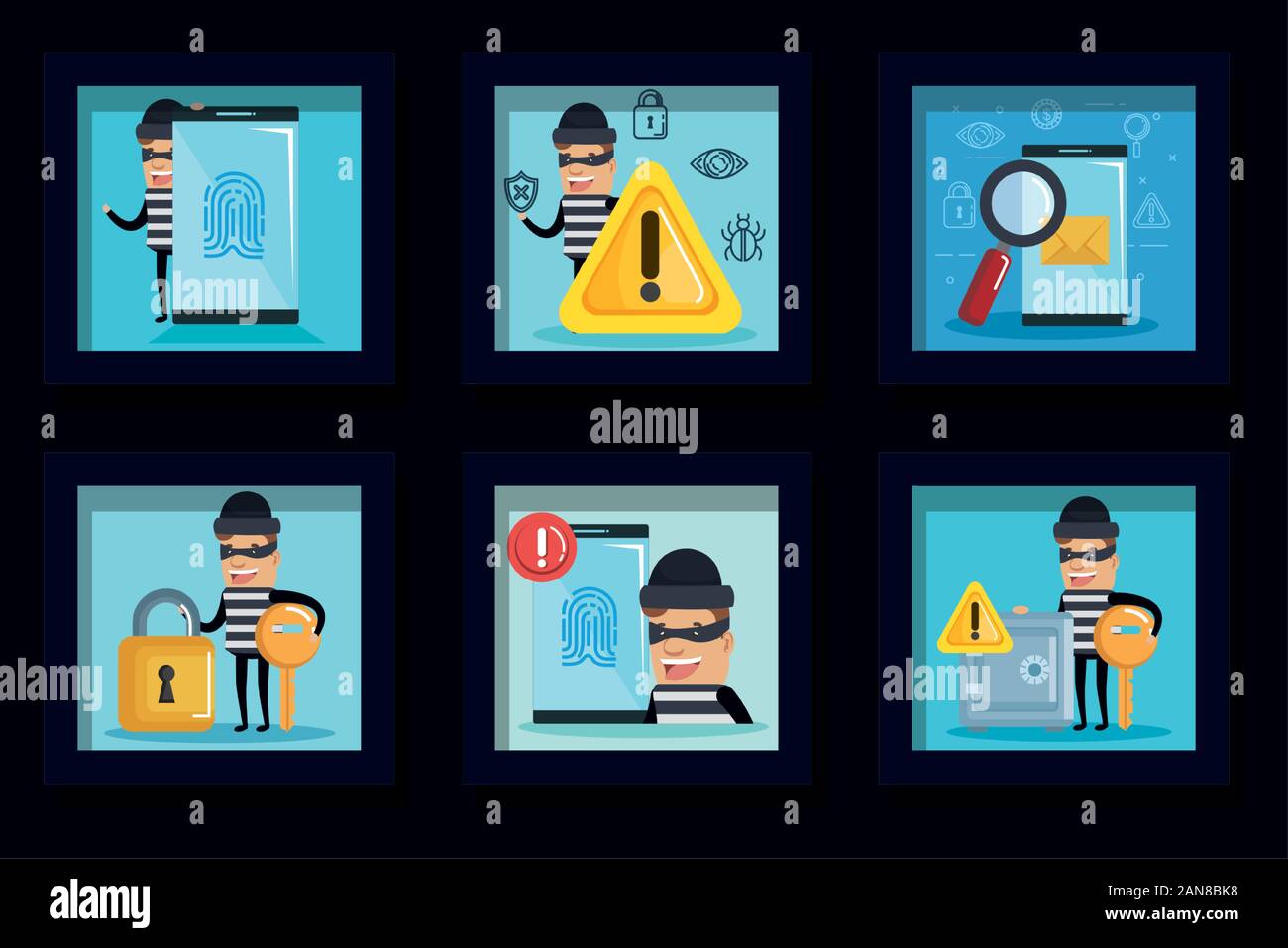 Security system frames set vector design Stock Vector Image & Art - Alamy