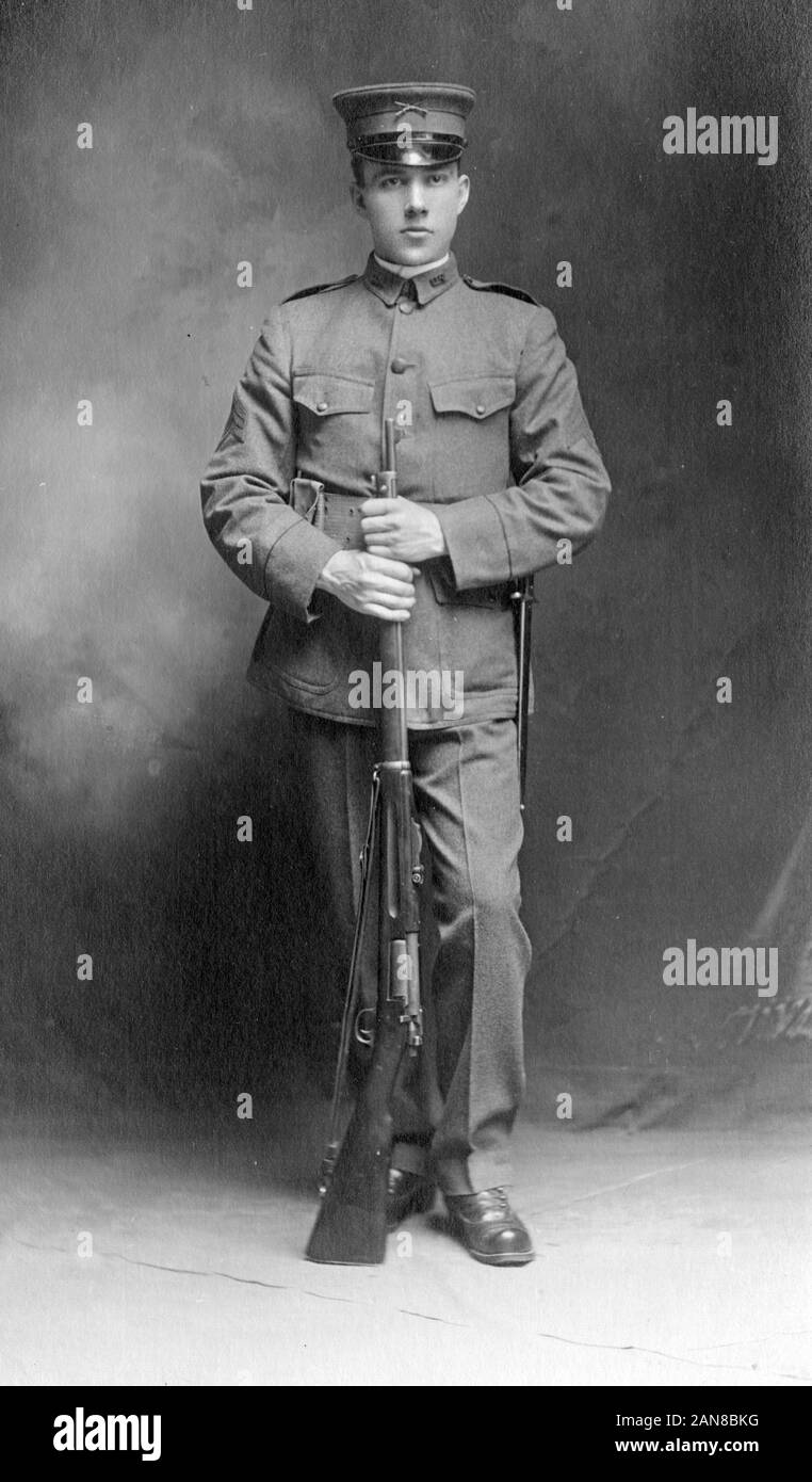 American soldier with Krag Jorgensen rifle Stock Photo