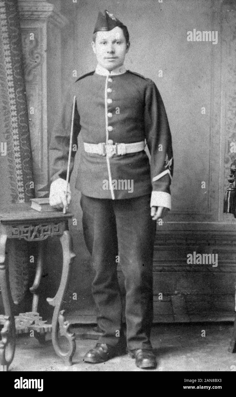 Victorian soldier in uniform Stock Photo