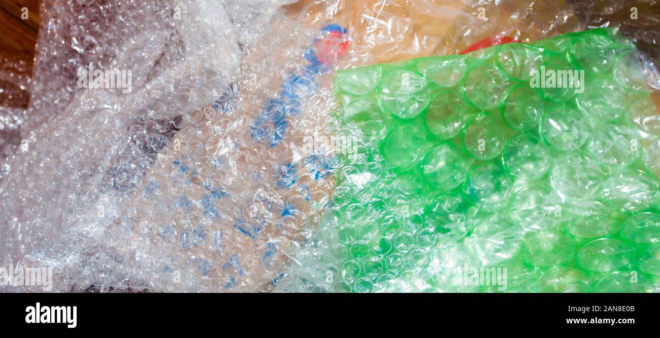 bubble wrap for plastic packaging. eco recycle concept Stock Photo ...