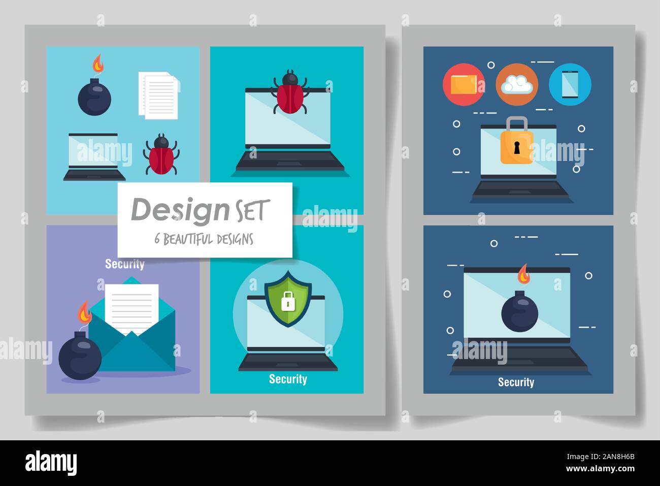 Six designs of security system and warning Stock Vector Image & Art - Alamy