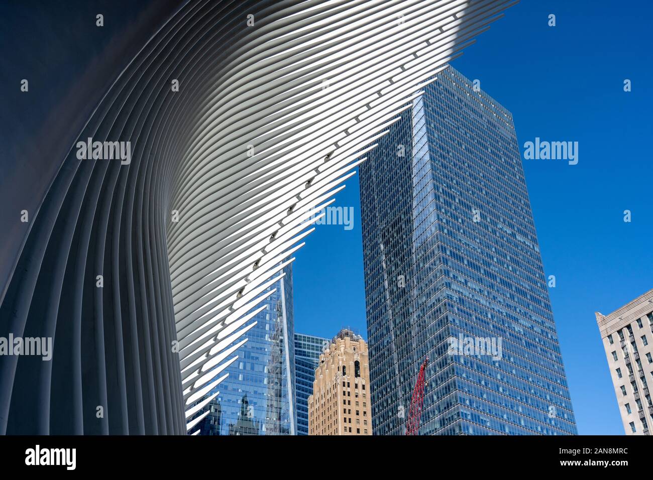 WTC Station Oculus Roof Structure Stock Photo