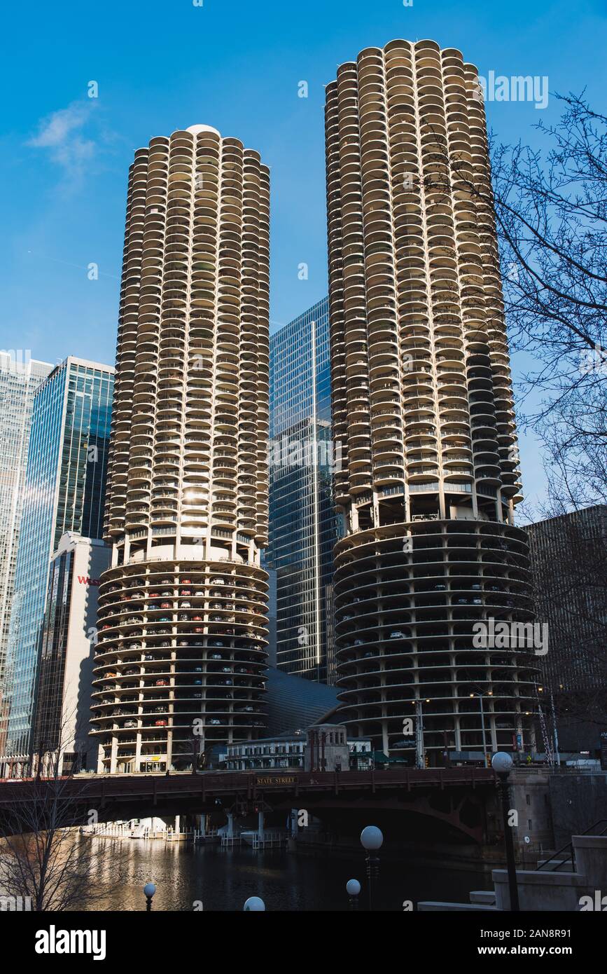 Marina Towers in Chicago, IL, USA Stock Photo