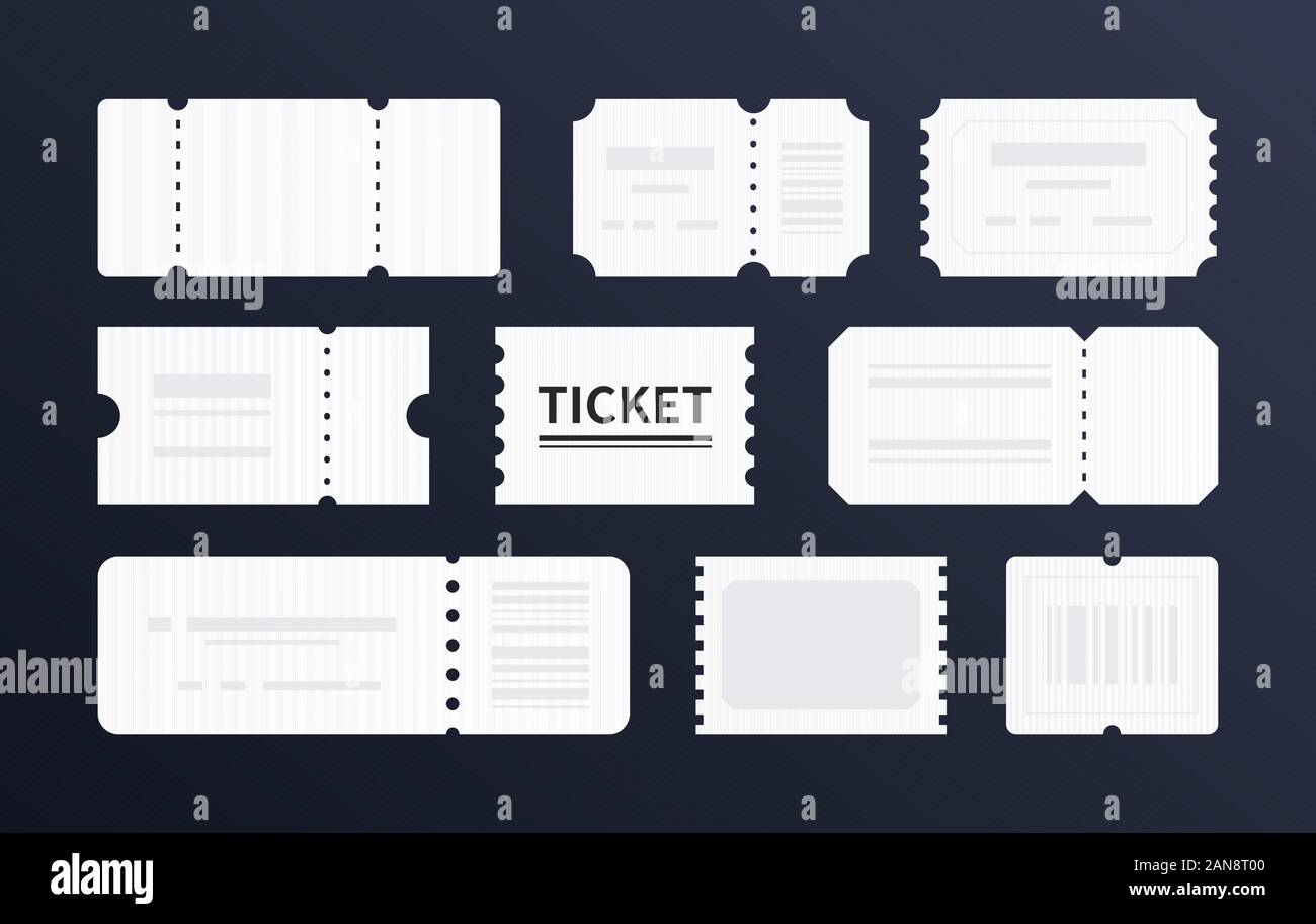 Blank Ticket Templates Set Of Vector Flat Design Style Elements Stock Blank Ticket Templates Set Of Vector Flat Design Style Elements Stock