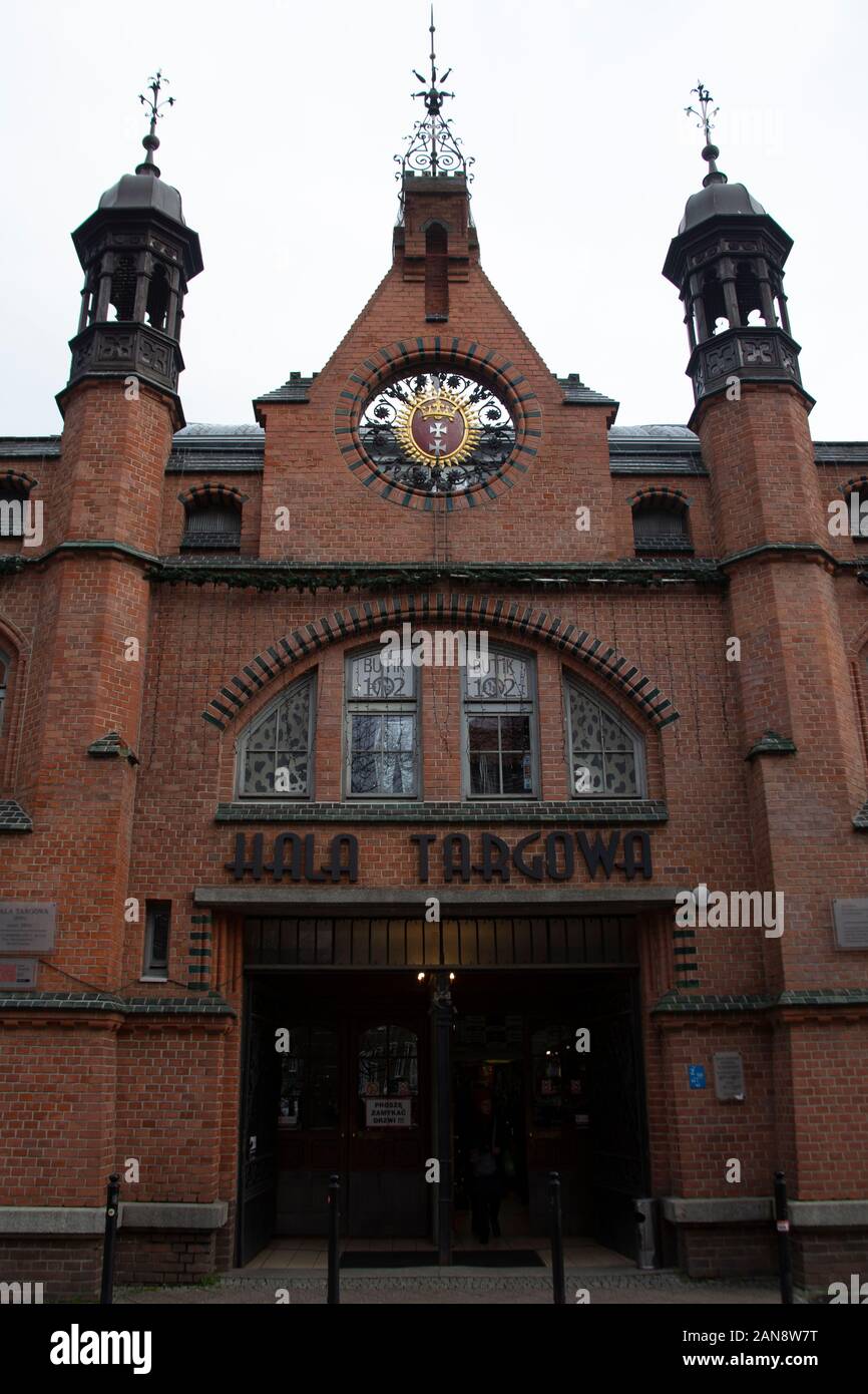 The Neo-Gothic Covered Market - Hala Targowa - seen from the outside, Gdansk, Old Town, Poland Stock Photo